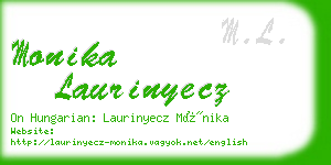 monika laurinyecz business card